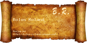 Bolos Roland névjegykártya